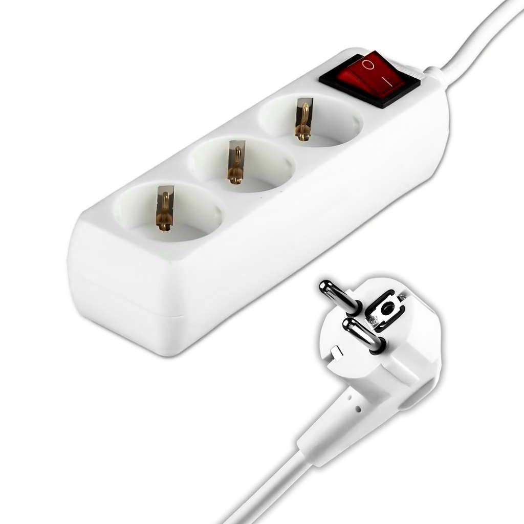 Anteprima Multipresa 5m 3 prese Schuko con interruttore V-TAC
